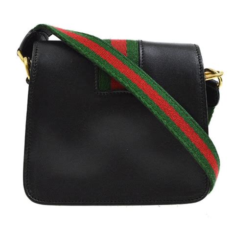 black gucci purse with green and red strap|gucci handbags small black.